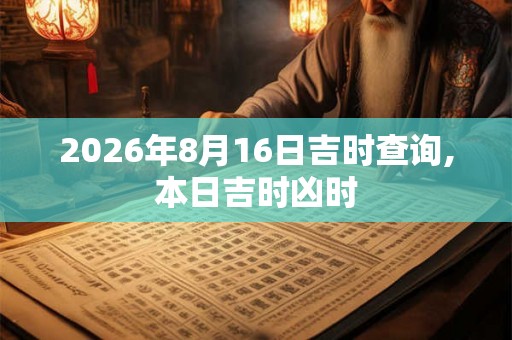 2026年8月16日吉时查询,本日吉时凶时