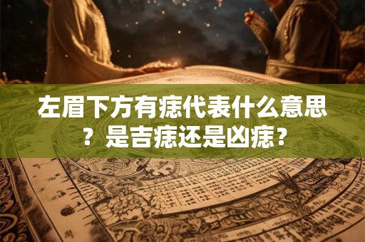 左眉下方有痣代表什么意思?是吉痣还是凶痣? 左眉下方有痣代表什么意思?是吉痣还是凶痣?