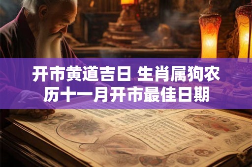 开市黄道吉日 生肖属狗农历十一月开市最佳日期