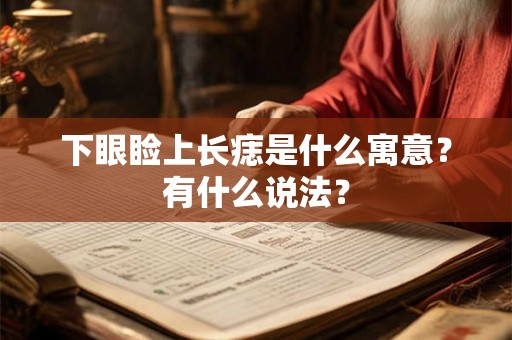 下眼睑上长痣是什么寓意？有什么说法？