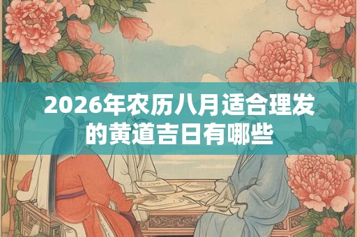 2026年农历八月适合理发的黄道吉日有哪些
