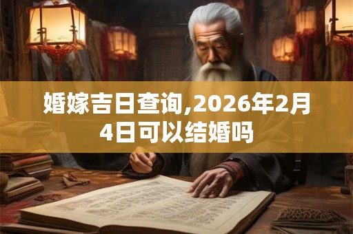 婚嫁吉日查询,2026年2月4日可以结婚吗