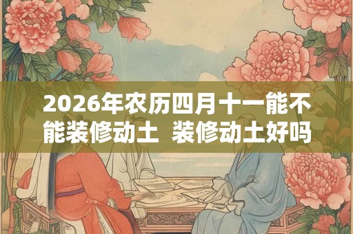 2026年农历四月十一能不能装修动土  装修动土好吗
