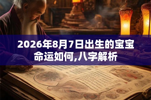 2026年8月7日出生的宝宝命运如何,八字解析 2026年8月7日出生的宝宝命运如何,八字解析