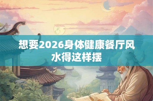 想要2026身体健康餐厅风水得这样摆
