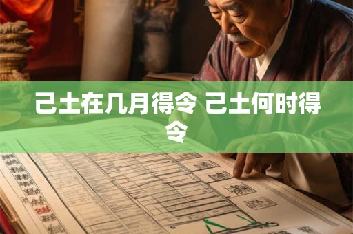 己土在几月得令 己土何时得令