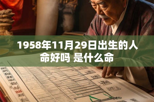 1958年11月29日出生的人命好吗 是什么命