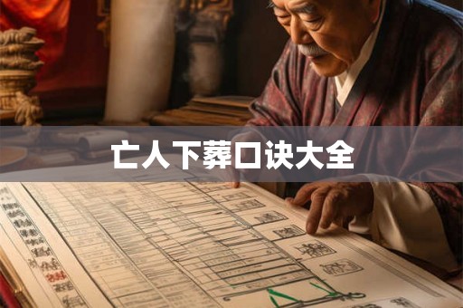 亡人下葬口诀大全