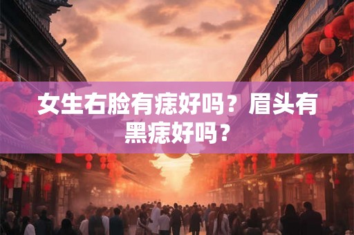女生右脸有痣好吗？眉头有黑痣好吗？