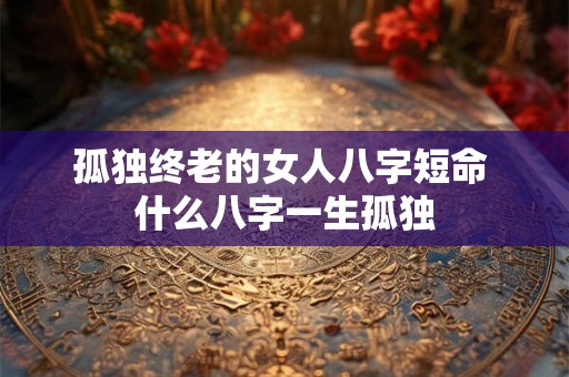 孤独终老的女人八字短命 什么八字一生孤独