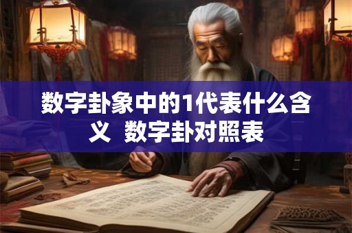 数字卦象中的1代表什么含义  数字卦对照表