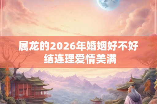 属龙的2026年婚姻好不好 结连理爱情美满 属龙的2026年婚姻好不好 结连理爱情美满