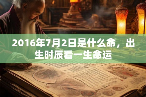 2016年7月2日是什么命,出生时辰看一生命运 2016年7月2日是什么命,出生时辰看一生命运