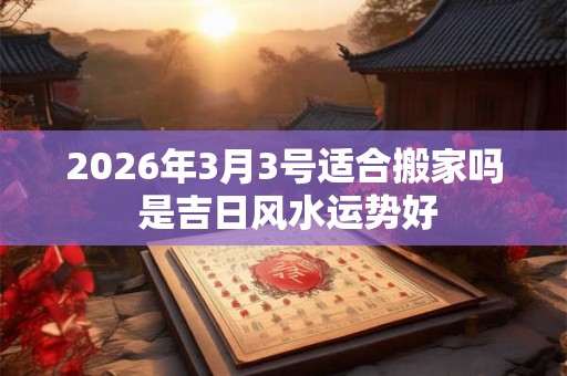 2026年3月3号适合搬家吗 是吉日风水运势好