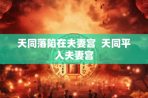 天同落陷在夫妻宫  天同平入夫妻宫