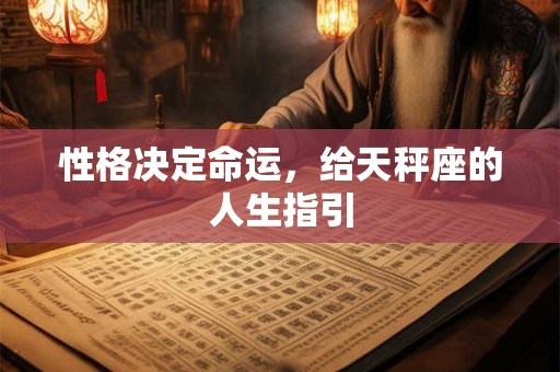 性格决定命运，给天秤座的人生指引