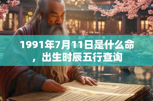1991年7月11日是什么命，出生时辰五行查询