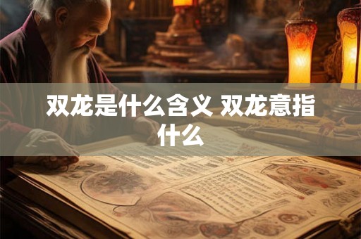 双龙是什么含义 双龙意指什么