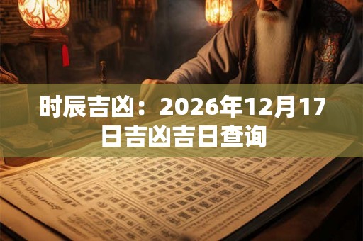 时辰吉凶:2026年12月17日吉凶吉日查询 时辰吉凶:2026年12月17日吉凶吉日查询