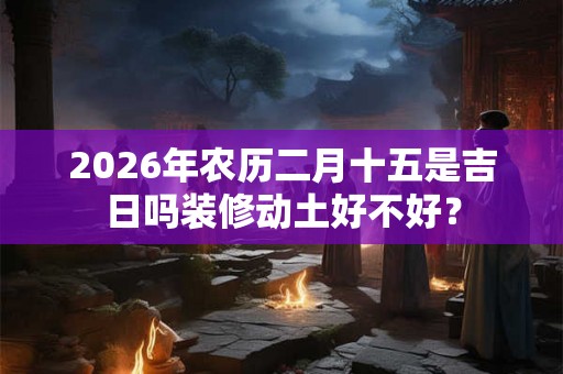 2026年农历二月十五是吉日吗装修动土好不好？