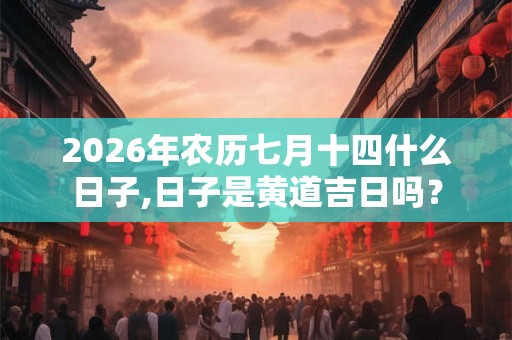 2026年农历七月十四什么日子,日子是黄道吉日吗？