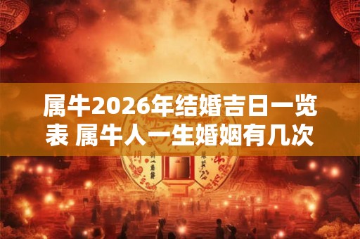 属牛2026年结婚吉日一览表 属牛人一生婚姻有几次 属牛2026年结婚吉日一览表 属牛人一生婚姻有几次