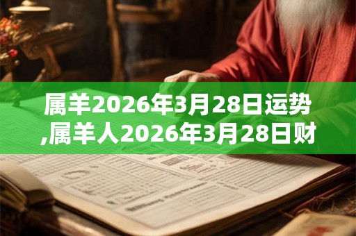 属羊2026年3月28日运势,属羊人2026年3月28日财运,生肖羊2026年3月28日运势