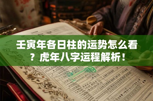 壬寅年各日柱的运势怎么看？虎年八字运程解析！