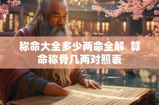 称命大全多少两命全解  算命称骨几两对照表