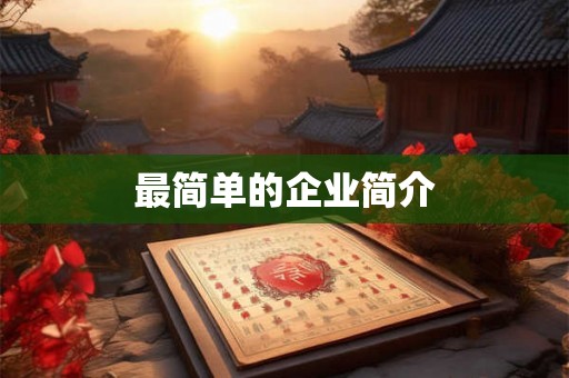 最简单的企业简介