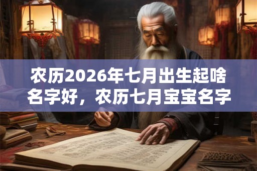 农历2026年七月出生起啥名字好，农历七月宝宝名字取名