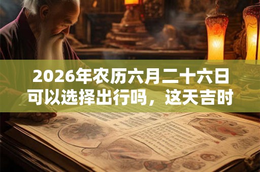 2026年农历六月二十六日可以选择出行吗，这天吉时有哪些？