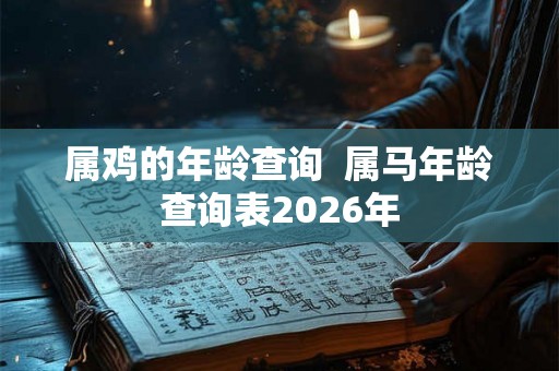 属鸡的年龄查询  属马年龄查询表2026年