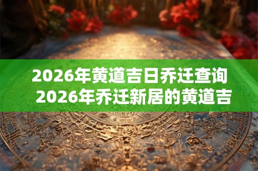 2026年黄道吉日乔迁查询  2026年乔迁新居的黄道吉日