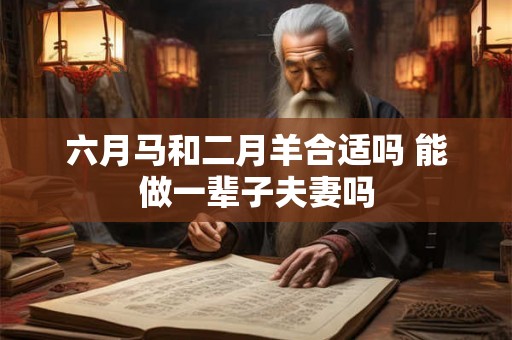 六月马和二月羊合适吗 能做一辈子夫妻吗