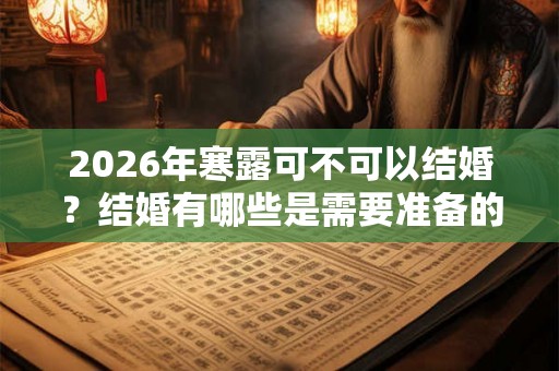 2026年寒露可不可以结婚？结婚有哪些是需要准备的？