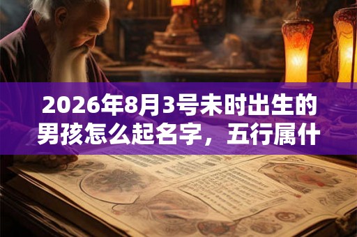 2026年8月3号未时出生的男孩怎么起名字，五行属什么