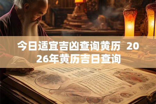 今日适宜吉凶查询黄历  2026年黄历吉日查询