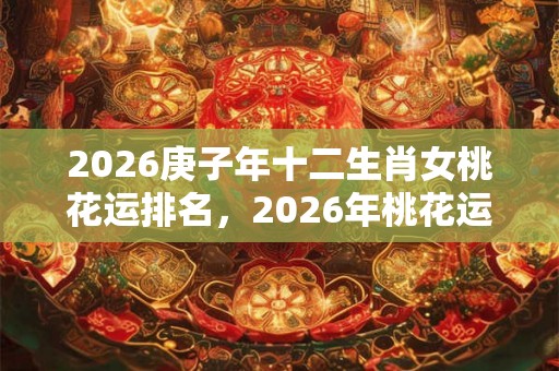 2026庚子年十二生肖女桃花运排名，2026年桃花运最旺生肖女
