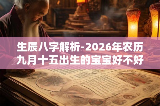 生辰八字解析-2026年农历九月十五出生的宝宝好不好