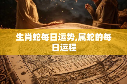 生肖蛇每日运势,属蛇的每日运程