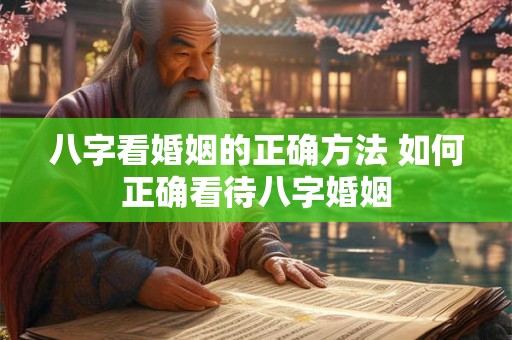 八字看婚姻的正确方法 如何正确看待八字婚姻