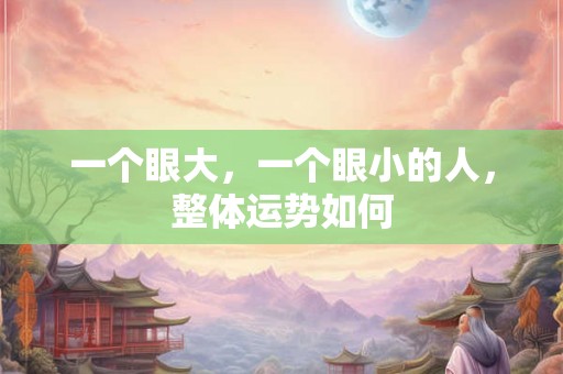 一个眼大,一个眼小的人,整体运势如何 一个眼大,一个眼小的人,整体运势如何