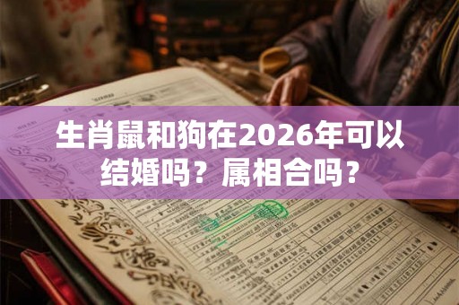 生肖鼠和狗在2026年可以结婚吗？属相合吗？
