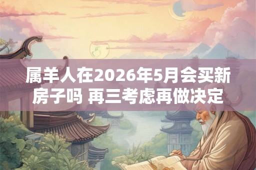 属羊人在2026年5月会买新房子吗 再三考虑再做决定