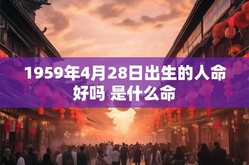 1959年4月28日出生的人命好吗 是什么命