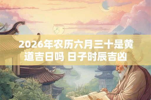 2026年农历六月三十是黄道吉日吗 日子时辰吉凶