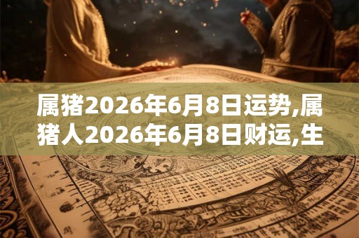 属猪2026年6月8日运势,属猪人2026年6月8日财运,生肖猪2026年6月8日运势