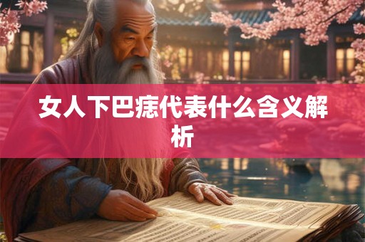 女人下巴痣代表什么含义解析