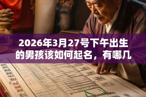 2026年3月27号下午出生的男孩该如何起名，有哪几种方法？